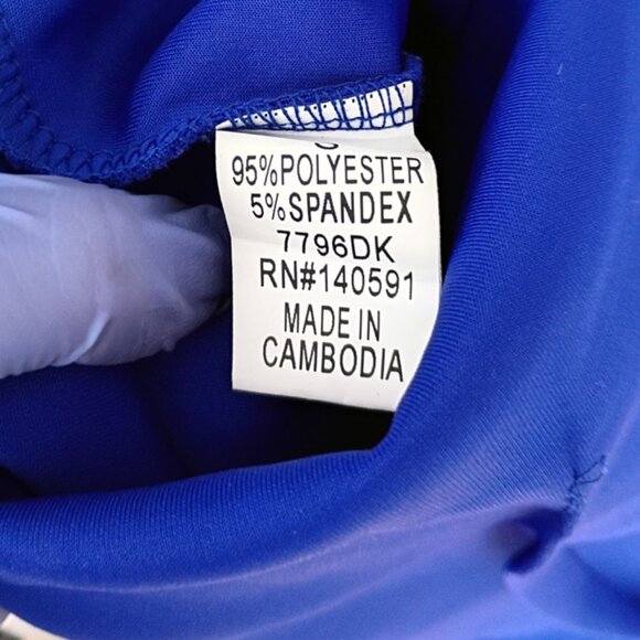 CQ by CQ Royal Blue Structured One shoulder Ruffled Midi Dress | Size S - Picture 5 of 9